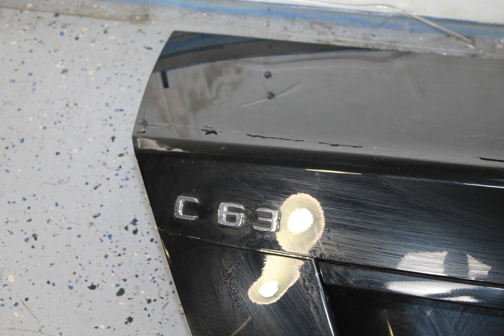 0814 MERCEDES BENZ C63 AMG W204 BLACK TRUNK DECK LID SHELL 2047500075
